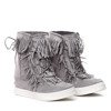 Gray sneakers with fringes on the Kennedy indoor wedge - Footwear