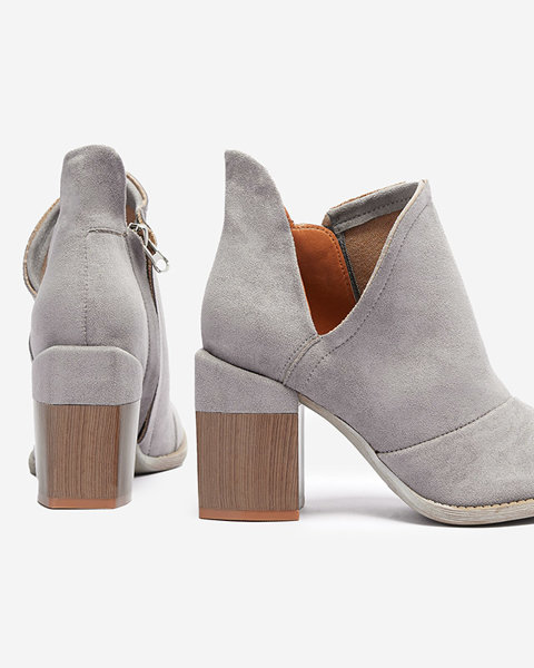 Gray women's ankle boots with Cintura cut-outs - Footwear