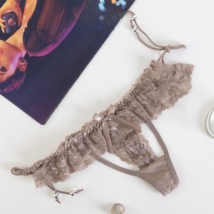 Gray women's lace thongs - Underwear