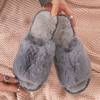 Gray women's slippers with fur Novita - Footwear