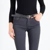 Gray women's trousers with a belt - Clothing