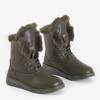 Green women's snow boots with fur Cool Breeze - Footwear