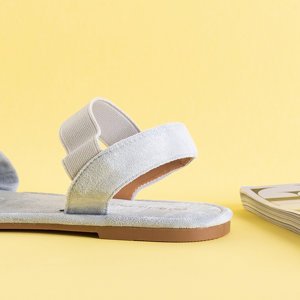 Grey women's eco-suede sandals Wiskonsin - Footwear