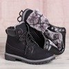 Ladies' Black Boots With Polar Bear Fur - Footwear