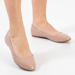 Ladies' beige patent ballerinas Fama - Footwear