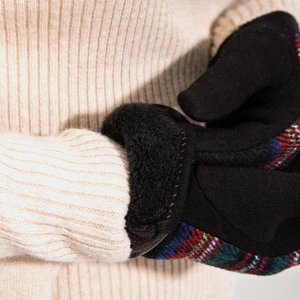 Ladies 'black checked mittens - Accessories