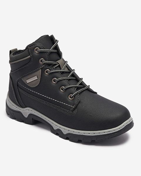Ladies' black lace-up trekking boots from Wikers - Footwear