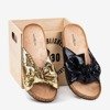 Ladies' black slippers with a bow Isydora - Footwear
