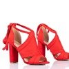 Ladies' red sandals on a high post with Lanaline shank - Footwear