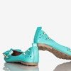 Ladies 'turquoise ballerinas with Lil ornaments - Footwear