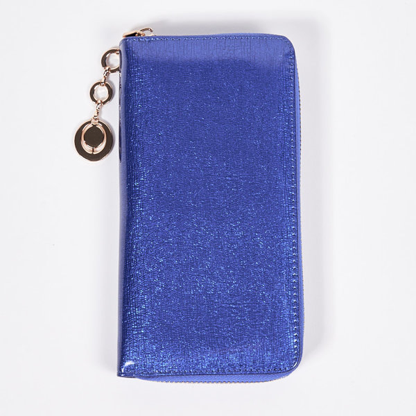 Large cobalt patent eco leather wallet - Accessories