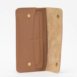 Large women's camel eco-leather wallet - Accessories