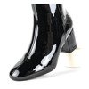 Lekha black lacquered boots on a higher post - Footwear