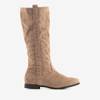 Light brown women's boots with flat heels Melano - Shoes