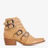 Light brown women's boots with rhinestones Laurentiae-Footwear