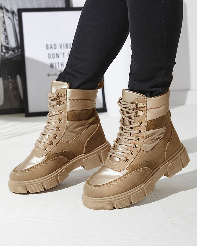 Light brown women's insulated trapper boots Kasemi- Footwear