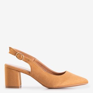 Light brown women's post sandals Siofra - Footwear