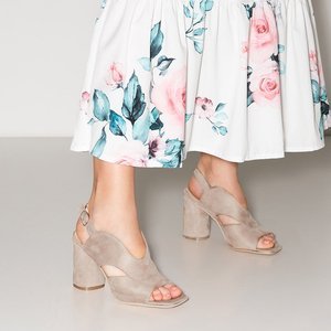 Light brown women's sandals on the post Biserka - Footwear