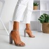 Light gray sandals on a higher post with a transparent insert Caresie - Footwear 1