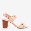Light pink high heel sandals with Cangola cutouts - Footwear