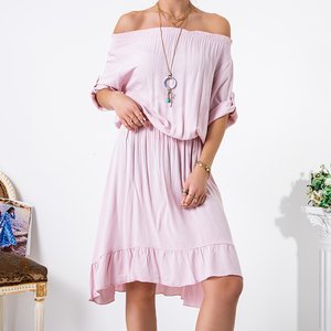 Light pink women's asymmetric Spanish dress - Clothing