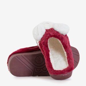 Maroon and white women's slippers Plainet - Shoes