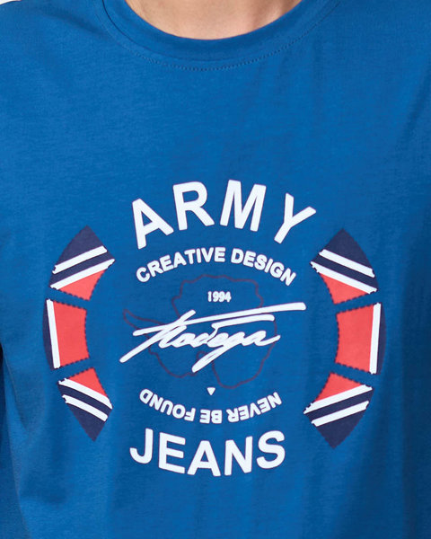 Men's blue printed t-shirt - Clothing
