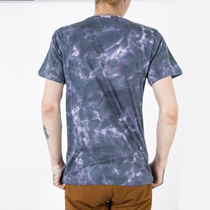 Men's gray cotton t-shirt with print - Clothing