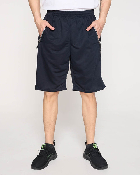 Men's navy blue sweat shorts - Clothing