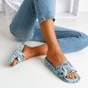 Mint women&#39;s slippers with unicorn Vienradzis motif - Footwear 1