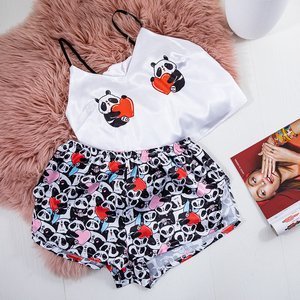 Multicolored 2-piece panda pajama set - Clothing