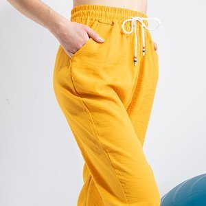 Mustard PLUS SIZE women's sweatpants - Clothing