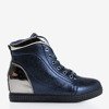 Navy blue sneakers with silver Baksteri inserts - Footwear