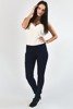 Navy blue treggings with decorative zippers - Clothing