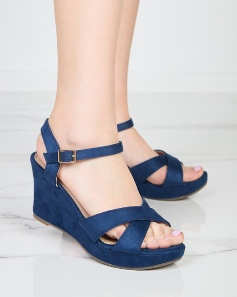 Navy blue women's sandals on the Deklis post - Footwear