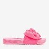 Neon pink slippers with a bow Sabella - Footwear