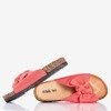 Neon pink slippers with a bow Sunshine - Footwear