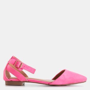 Neon pink women's ballerinas with flat heel Dilerma - Footwear
