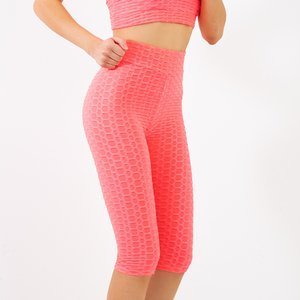 Neon pink women's cycling shorts - Clothing