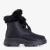 Nevisa Black Women's Lace-Up Snow Boots - Footwear
