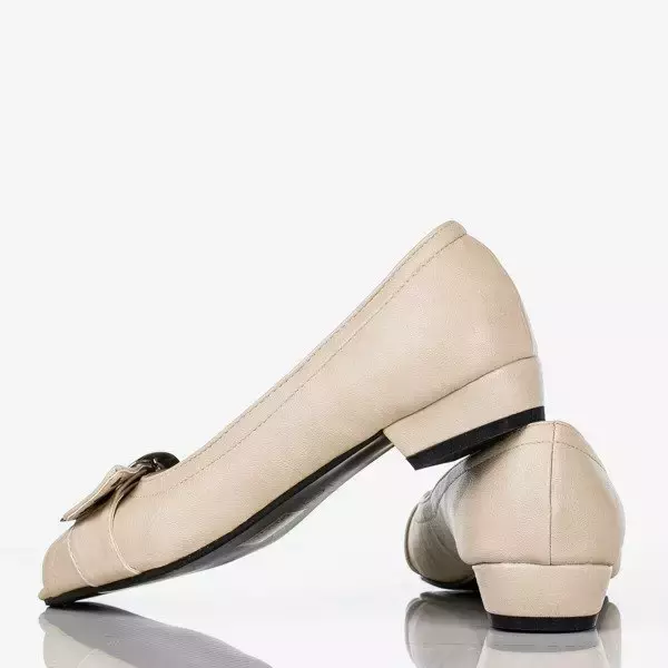 OUTLET Beige ballerinas made of eco leather Milja - Footwear