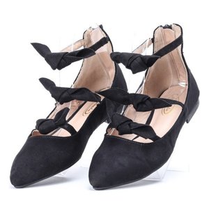 OUTLET Black ballerinas with three bows Labyrinth - Footwear