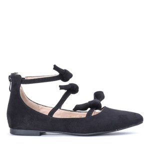 OUTLET Black ballerinas with three bows Labyrinth - Footwear