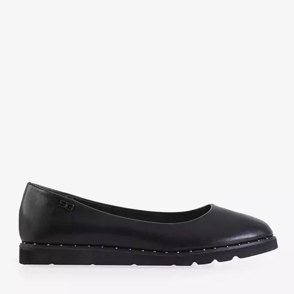 OUTLET Black eco-leather women's ballerinas Nisa - Shoes