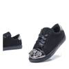 OUTLET Black sneakers with cubic zirconia Emilyana - Footwear