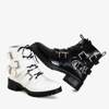 OUTLET Black women's boots with buckles Ermite - Footwear