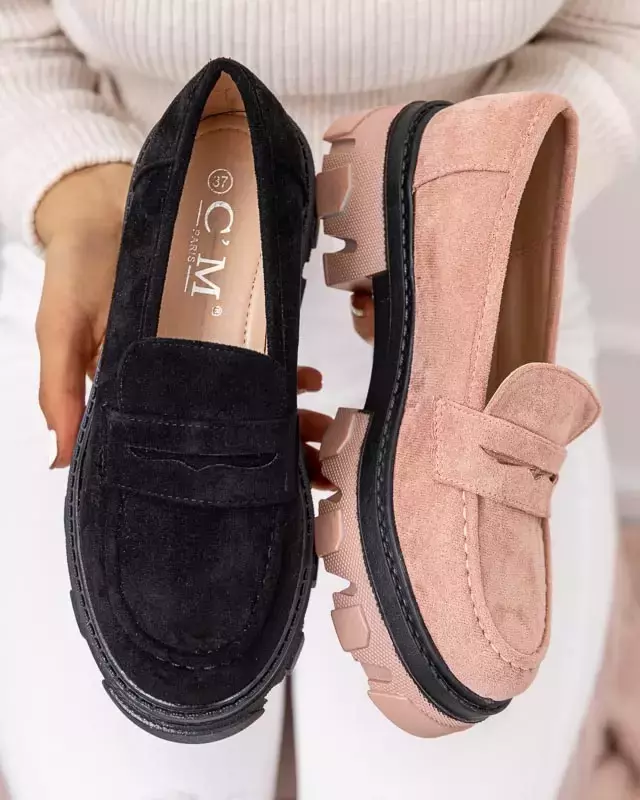 OUTLET Black women's eco suede half shoes Visavi - Footwear