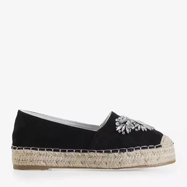 OUTLET Black women's espadrilles with decorations Lucima - Footwear