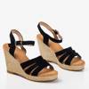 OUTLET Black women's sandals on a wedge Sirima - Footwear