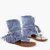 OUTLET Blue flip-flops with Semara upper - Footwear